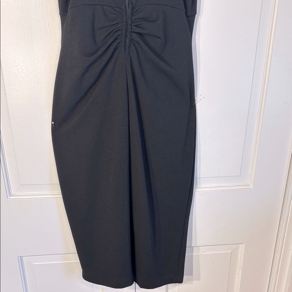 EUC Emerald Sundae Black Ruched Midi Cocktail Dress - Picture 11 of 11